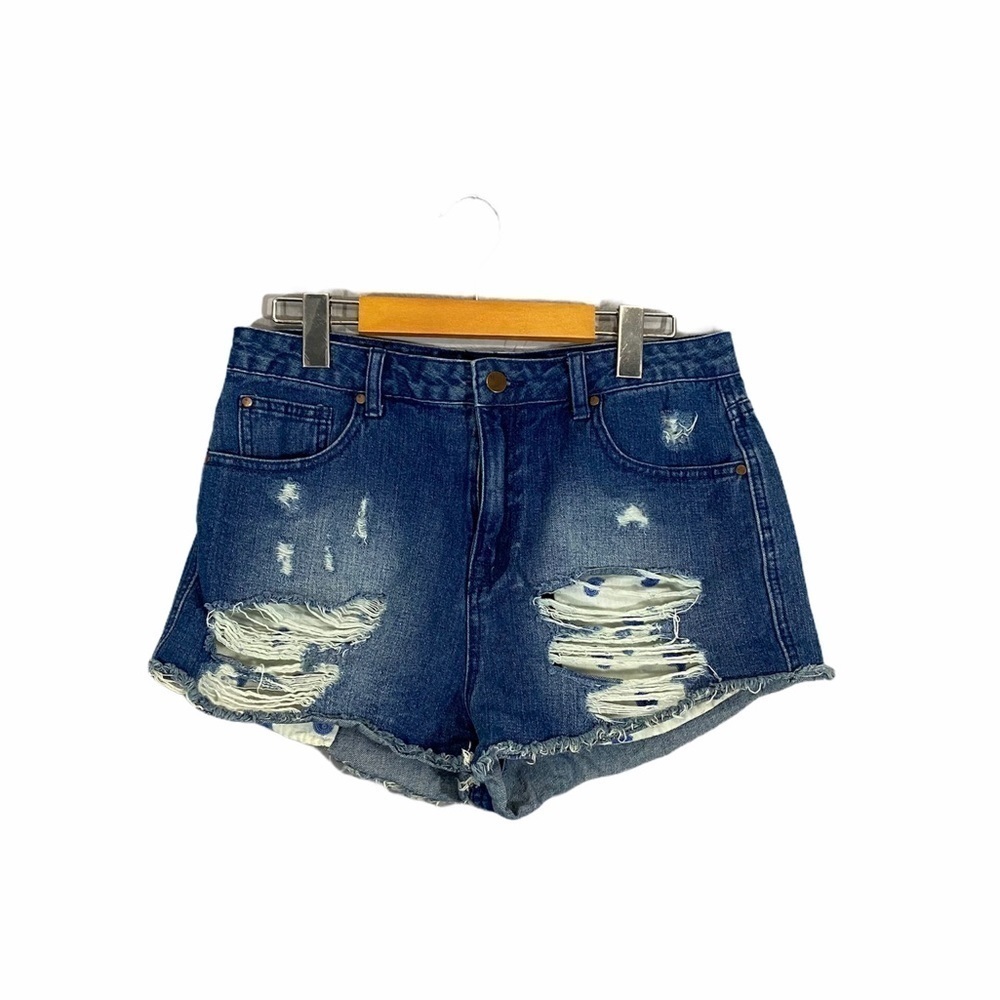 HARLOW | Womens High Rise Distressed Jean Shorts Summer Booty Shorts​​